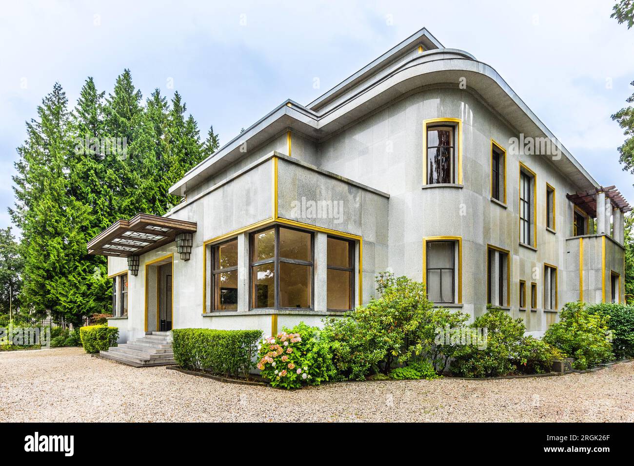 Außenansicht der Villa Empain (Boghossian Foundation), Avenue Franklin Roosevelt, Brüssel, Belgien. Stockfoto