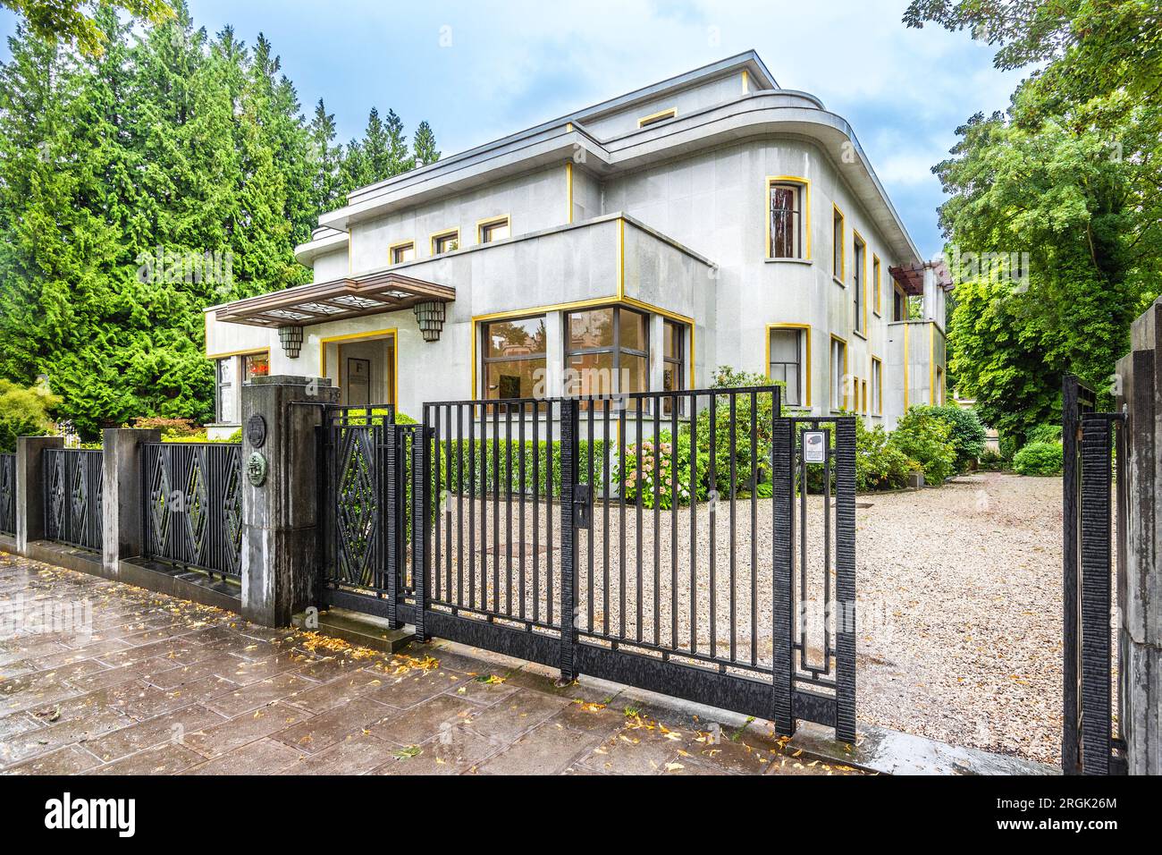 Außenansicht der Villa Empain (Boghossian Foundation), Avenue Franklin Roosevelt, Brüssel, Belgien. Stockfoto