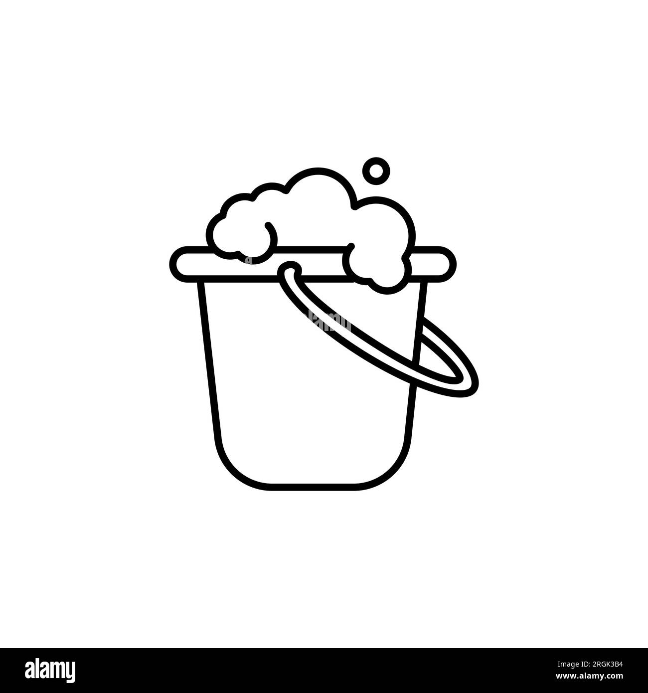 Eimer, Schaumsymbol. Einfache Linien, Konturen, Vektorelemente von Hygienesymbolen für ui und ux, Website oder mobile Anwendung Stock Vektor