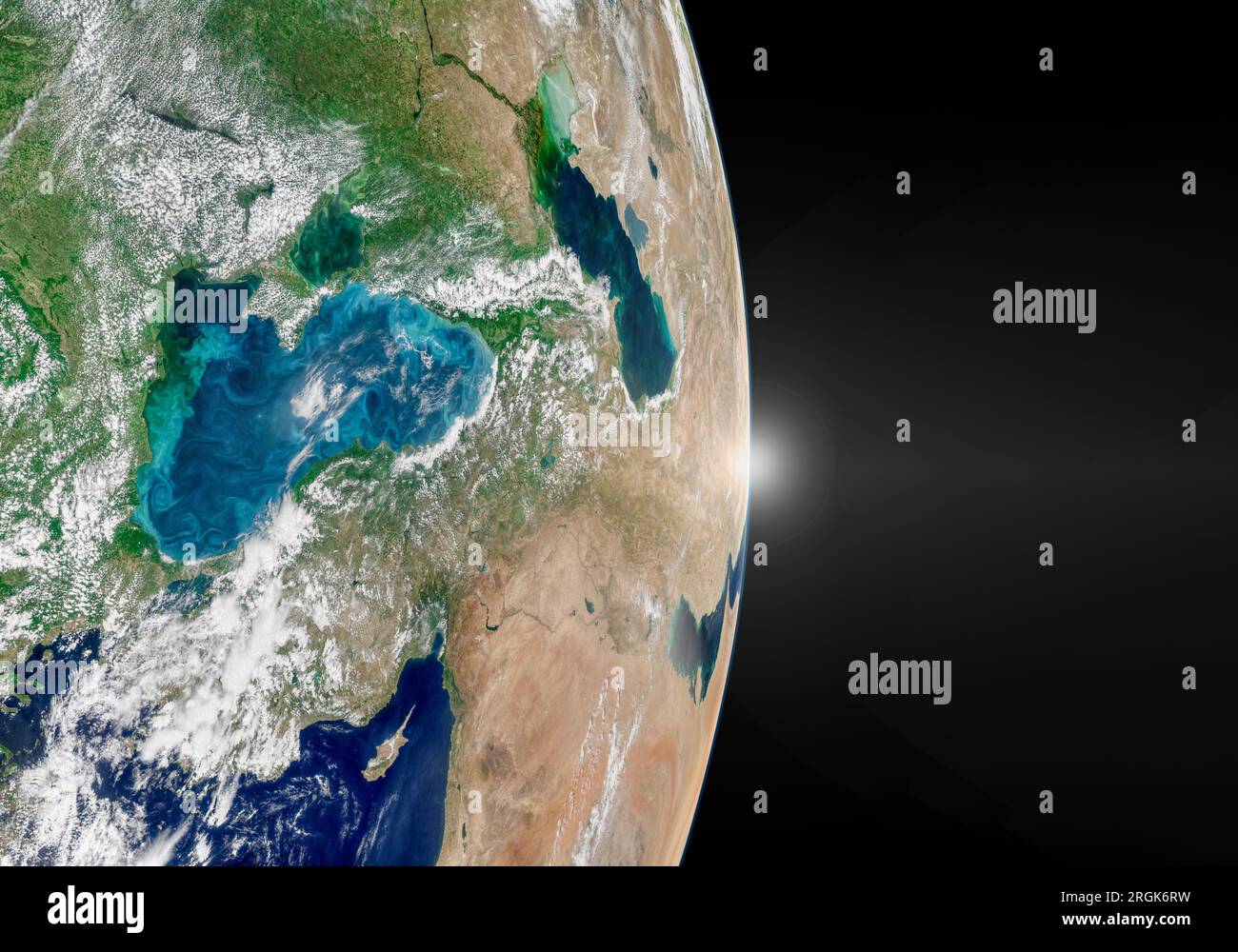 Türkei Land auf Erden aus dem Weltraum, Schwarzes Meer, Mittlerer Osten. Elemente dieses Bildes werden von der NASA bereitgestellt Stockfoto