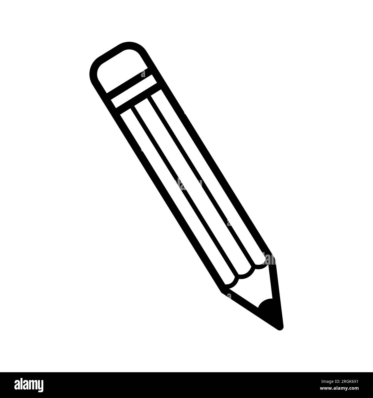 Bleistift. Werkzeug für Schule und Zeichnen. Symbol für handgezeichnete Skizze. Isolierte Vektordarstellung im Doodle-Linienstil. Stock Vektor