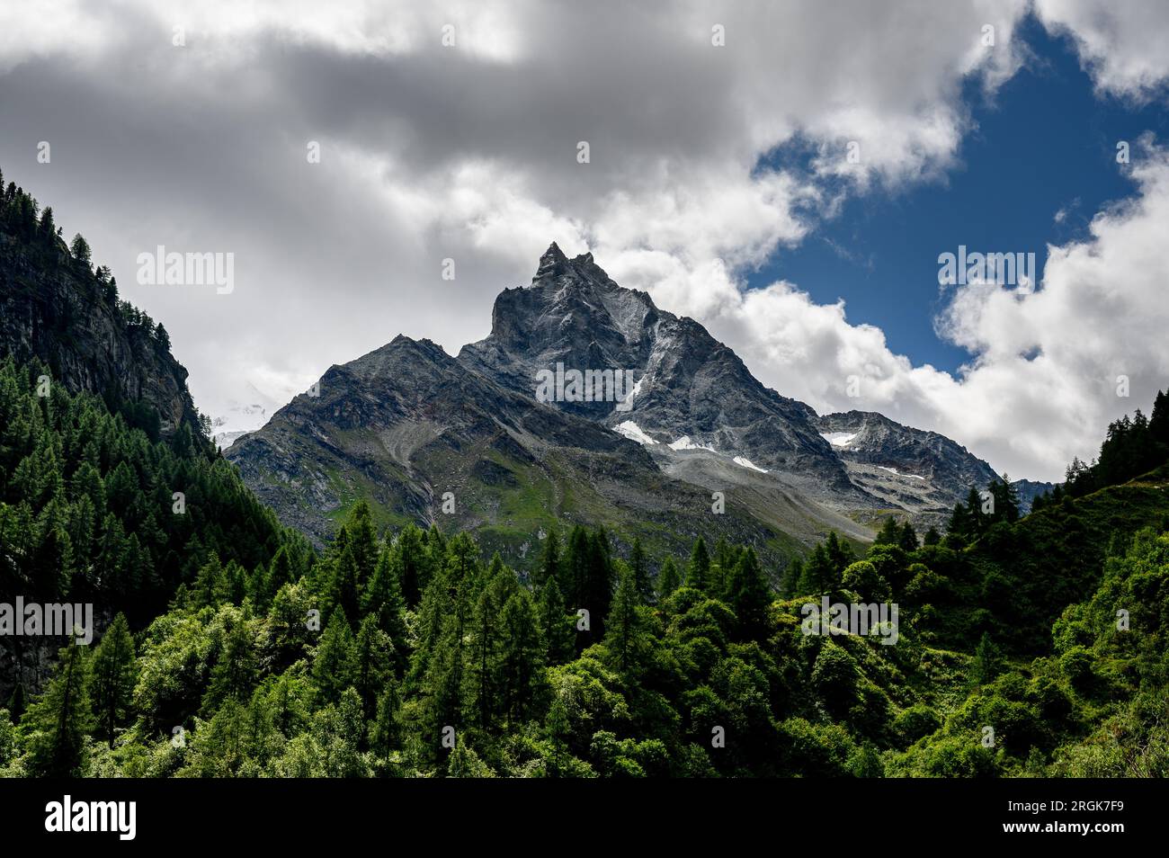 Gipfel von Le Besso in Val d'Anniviers in Wallis Stockfoto