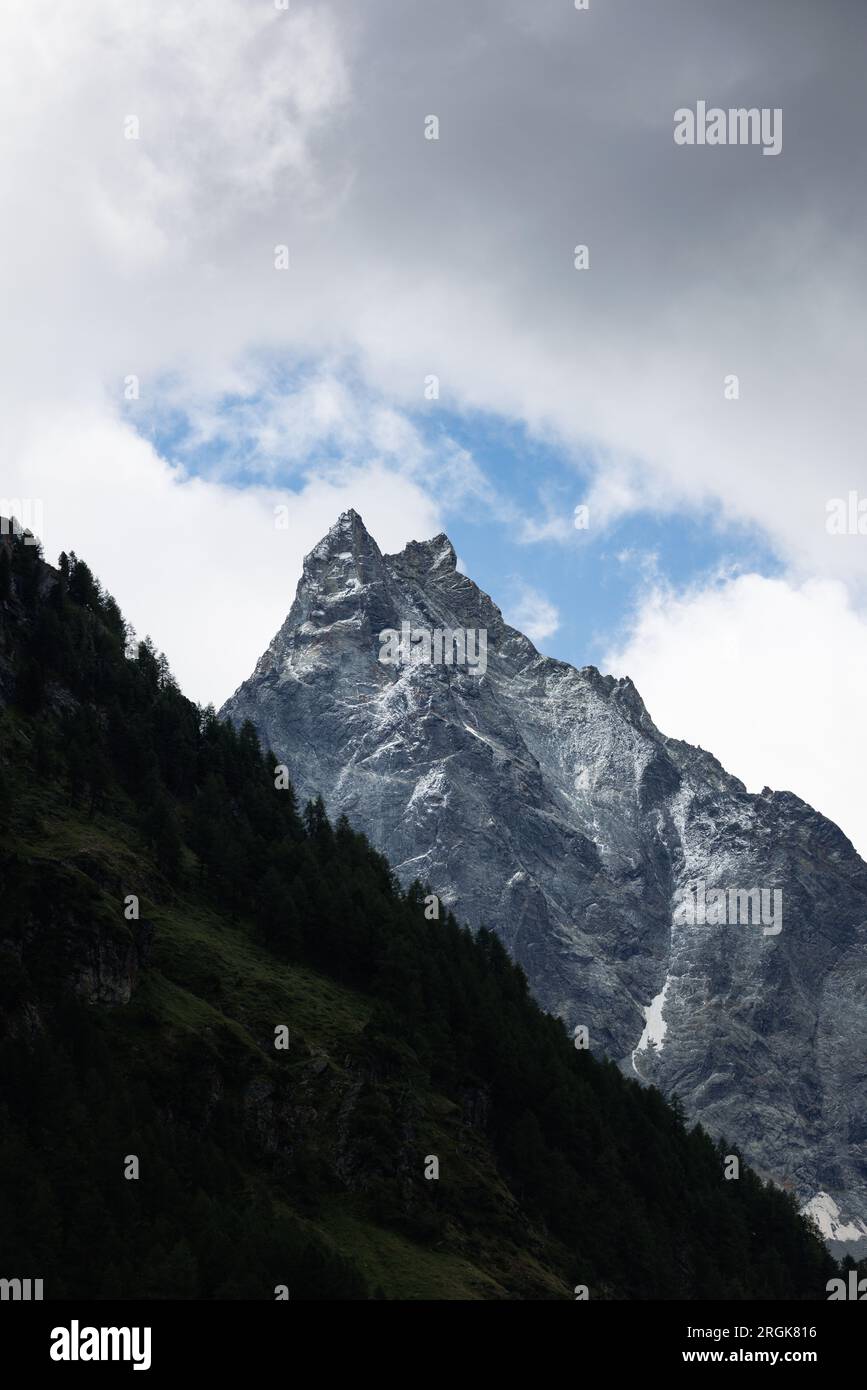 Gipfel von Le Besso in Val d'Anniviers in Wallis Stockfoto