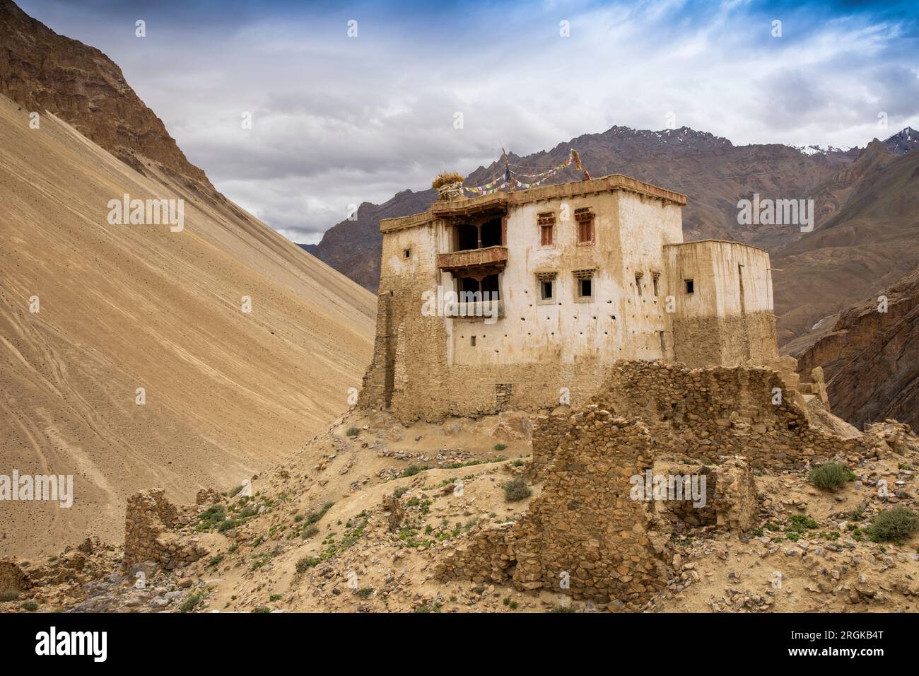 Indien, Ladakh, Zanskar, Zangla, Alter Palast Stockfoto