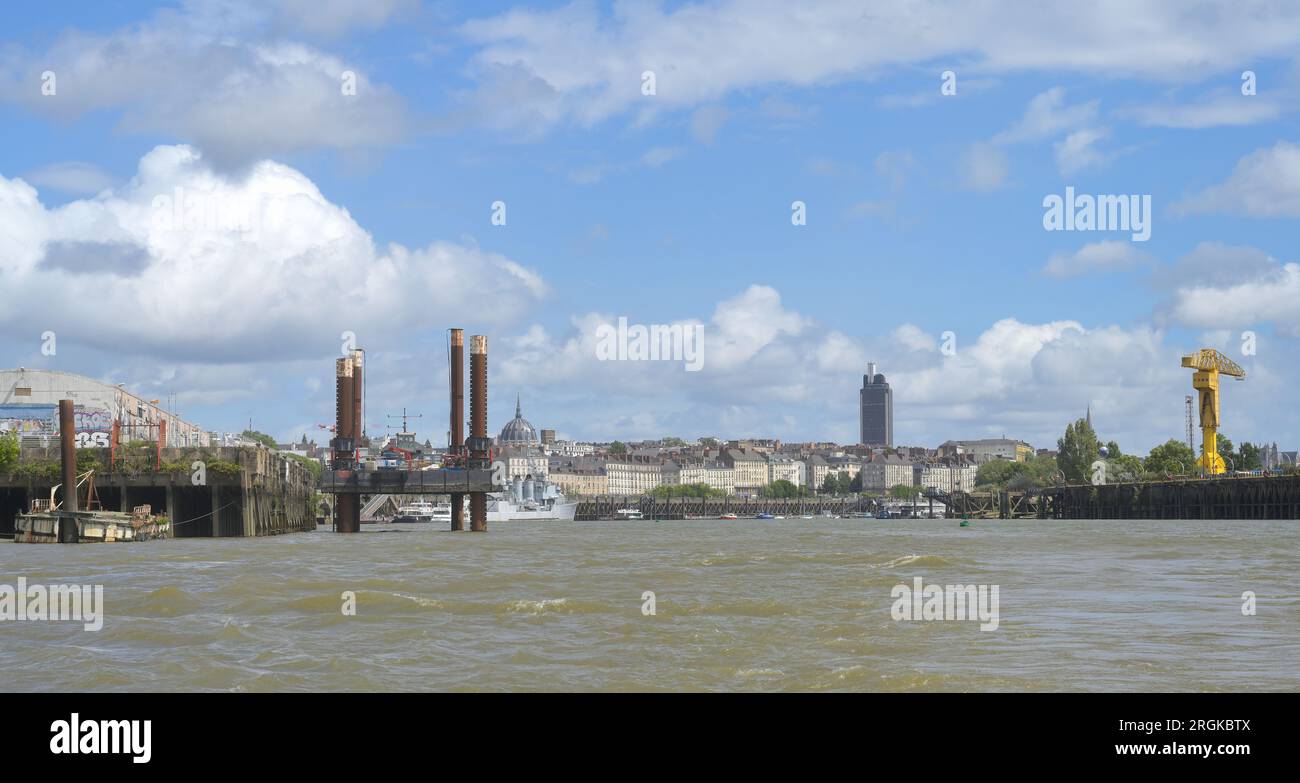 Das malerische Nantes ist die sechstgrößte Stadt Frankreichs, Fr. Stockfoto