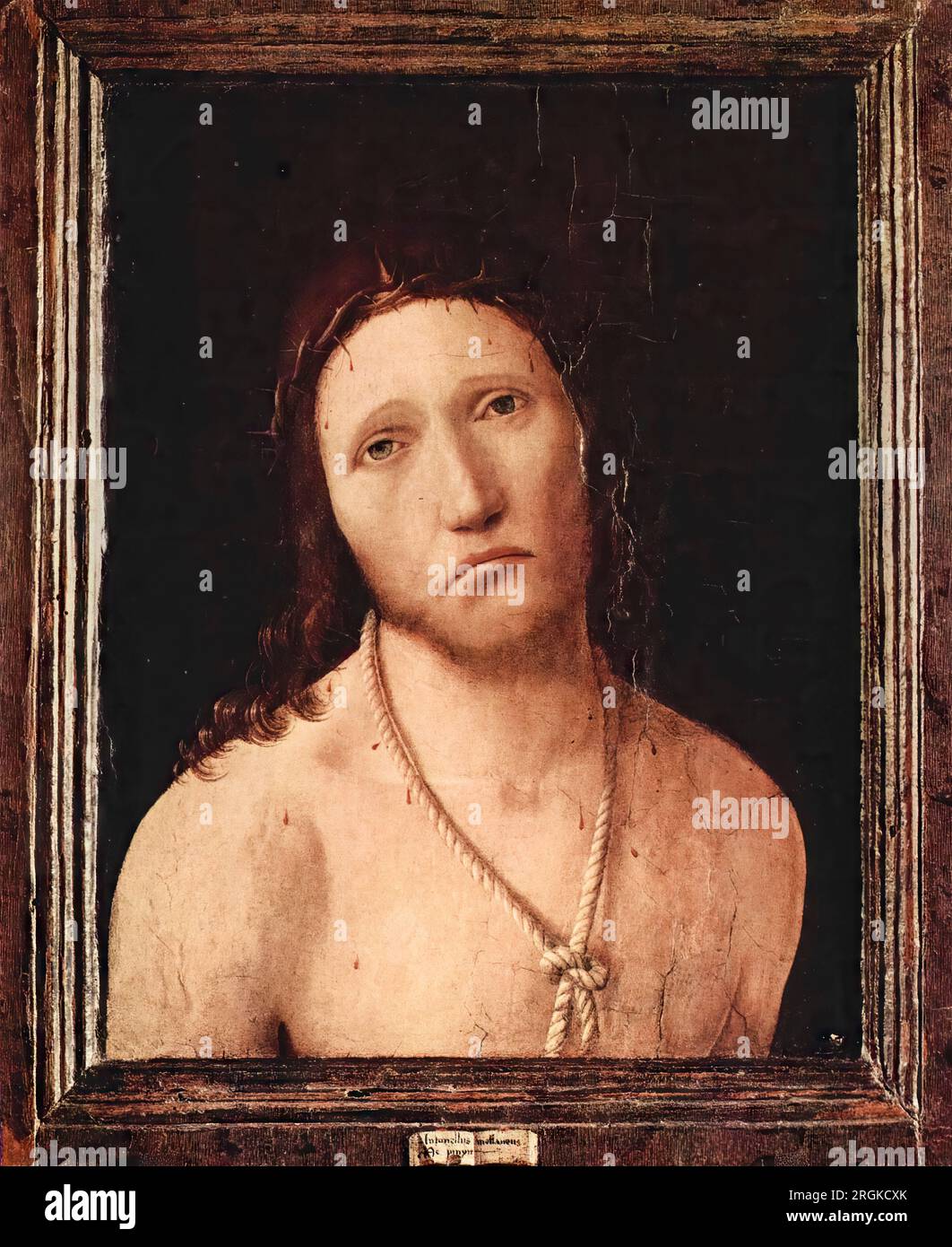 Antonello da Messina, Ecce Homo, Ölgemälde auf Schalttafel, 1474 Stockfoto