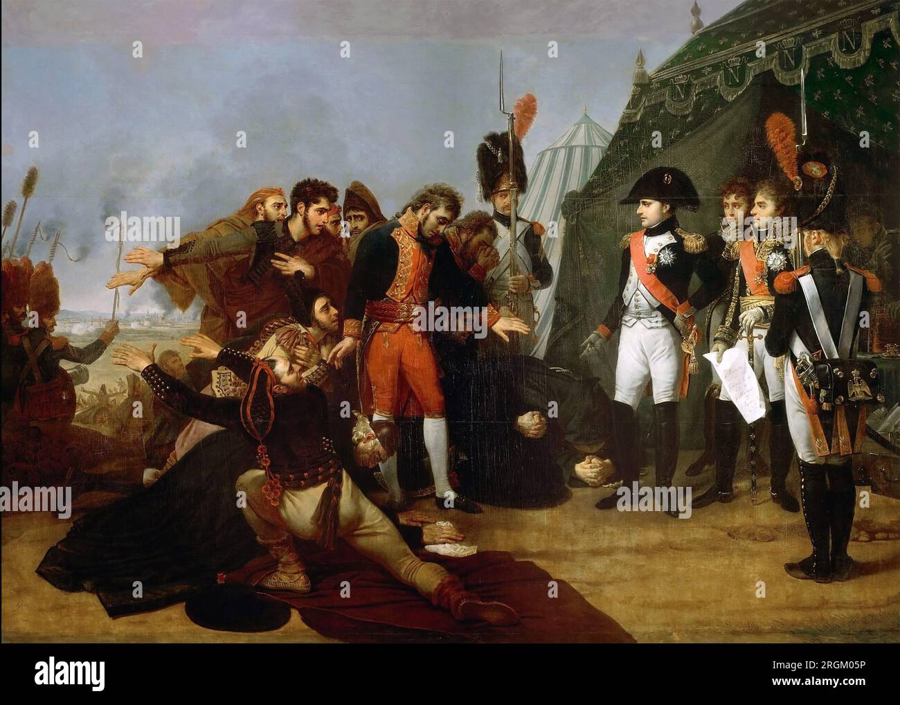 NAPOLEON akzeptiert die Kapitulation von Madrid am 4. Dezember 1808 durch Antoine-Jean Gros Stockfoto