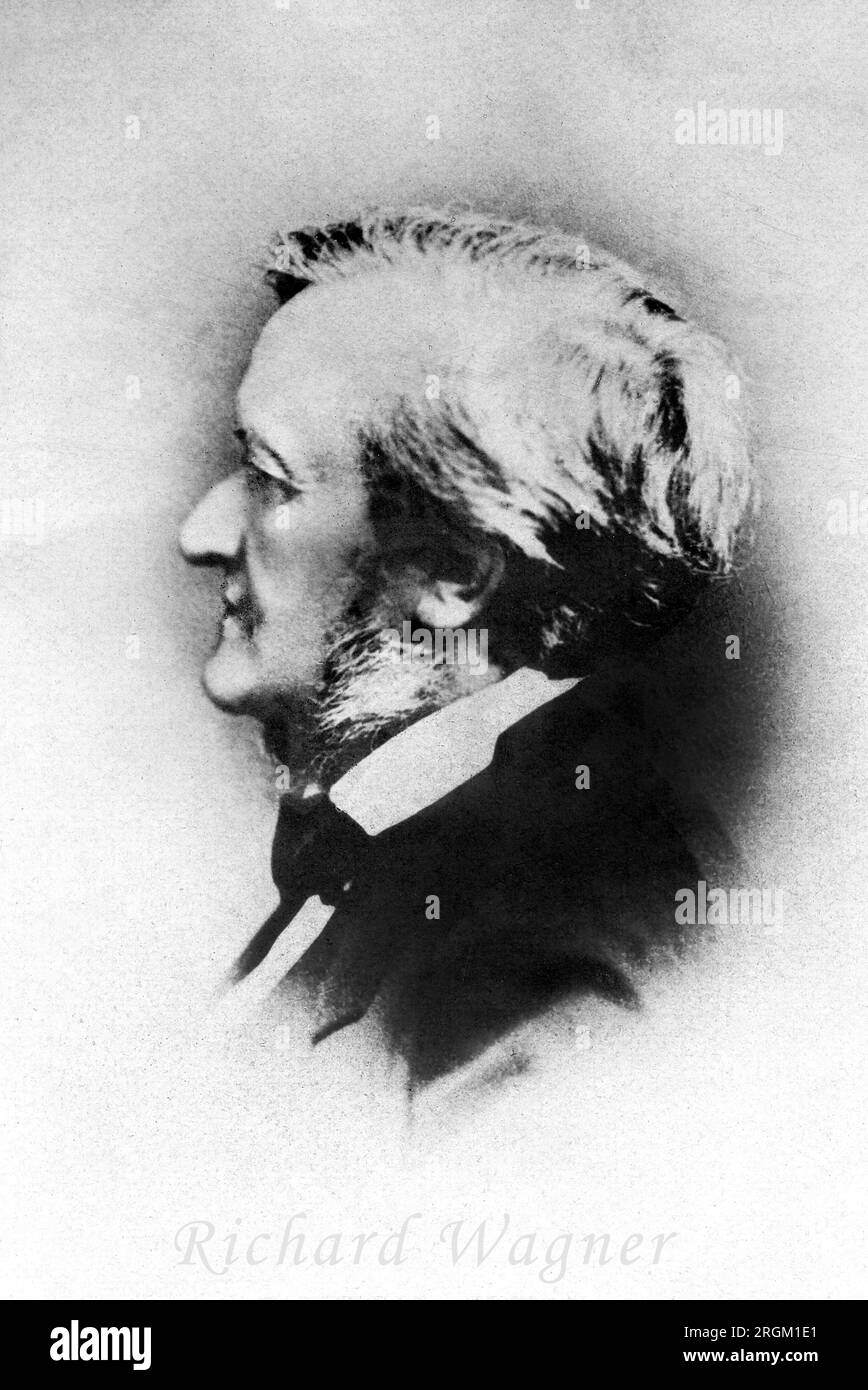 Richard Wagner (1813-1883), deutscher Komponist und Dirigent, Head and Shoulders profile Portrait, Unidentified Artist Stockfoto Richard Wagner (1813-1883), deutscher Komponist und Dirigent, Head and Shoulders profile Portrait, Unidentified Artist Stockfoto
