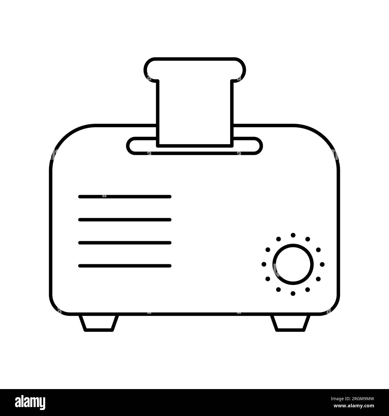 Symbol für Toaster-Zeile. Symbol für Küchengeräte. Vektordarstellung isoliert auf weißem Hintergrund Stock Vektor