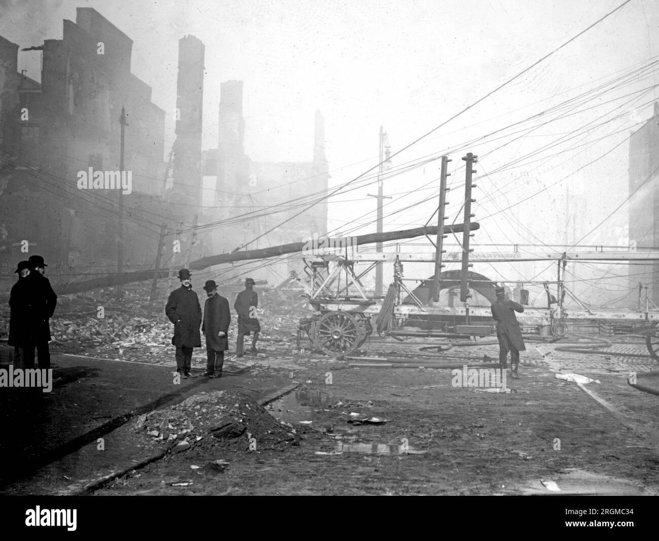 Pratt Street und Light Street, Feuerschaden. 1904 Stockfoto