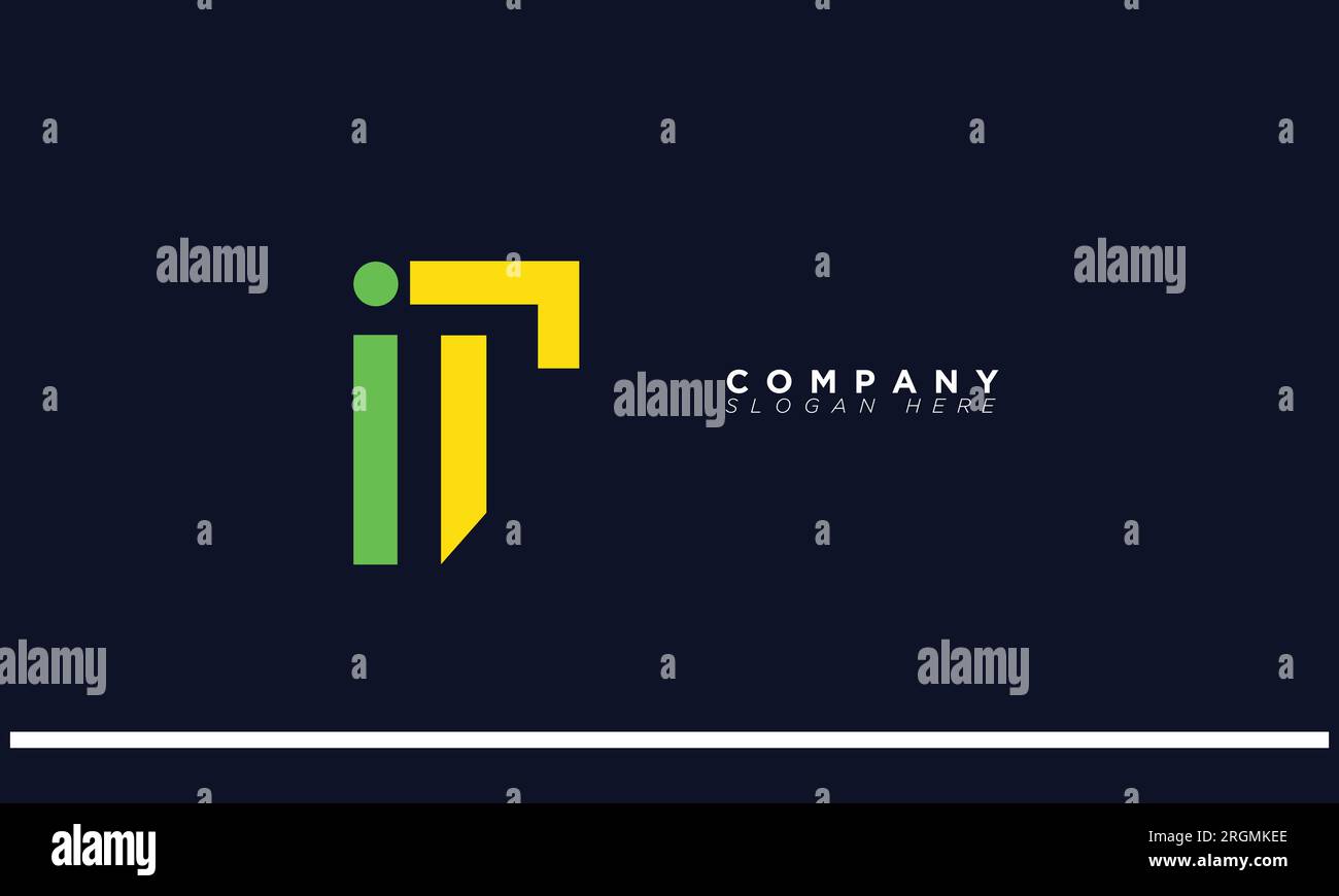 IT Buchstaben Initialen Monogramm Logo Stock Vektor