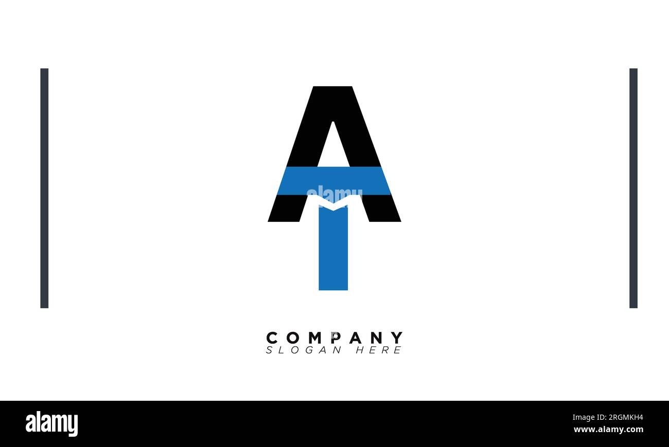 AT Alphabet Letters Initials Monogramm Logo Stock Vektor