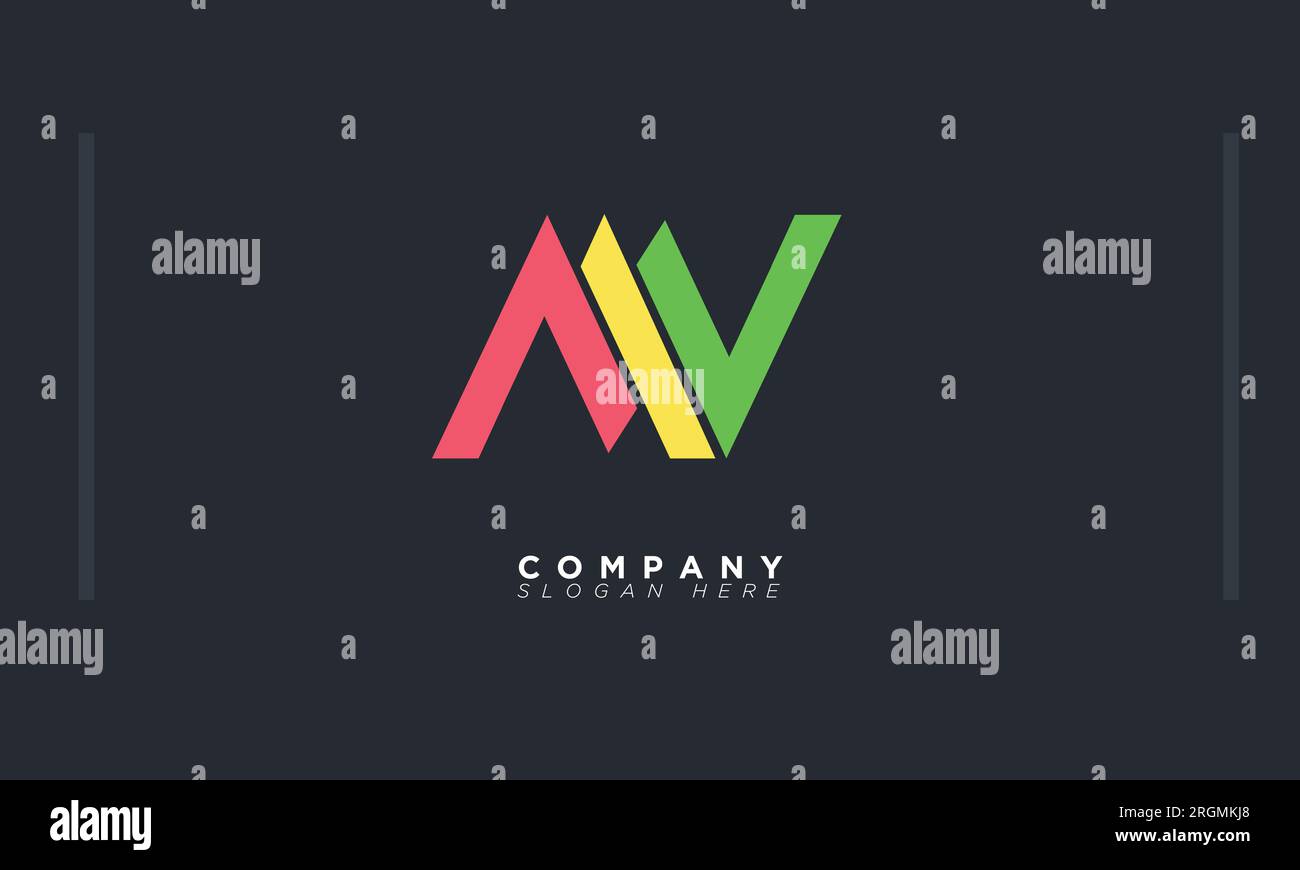 MV Alphabet Buchstaben Initialen Monogramm Logo Stock Vektor