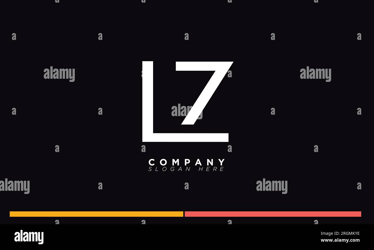 ZL Alphabet Buchstaben Initialen Monogramm Logo Stock Vektor