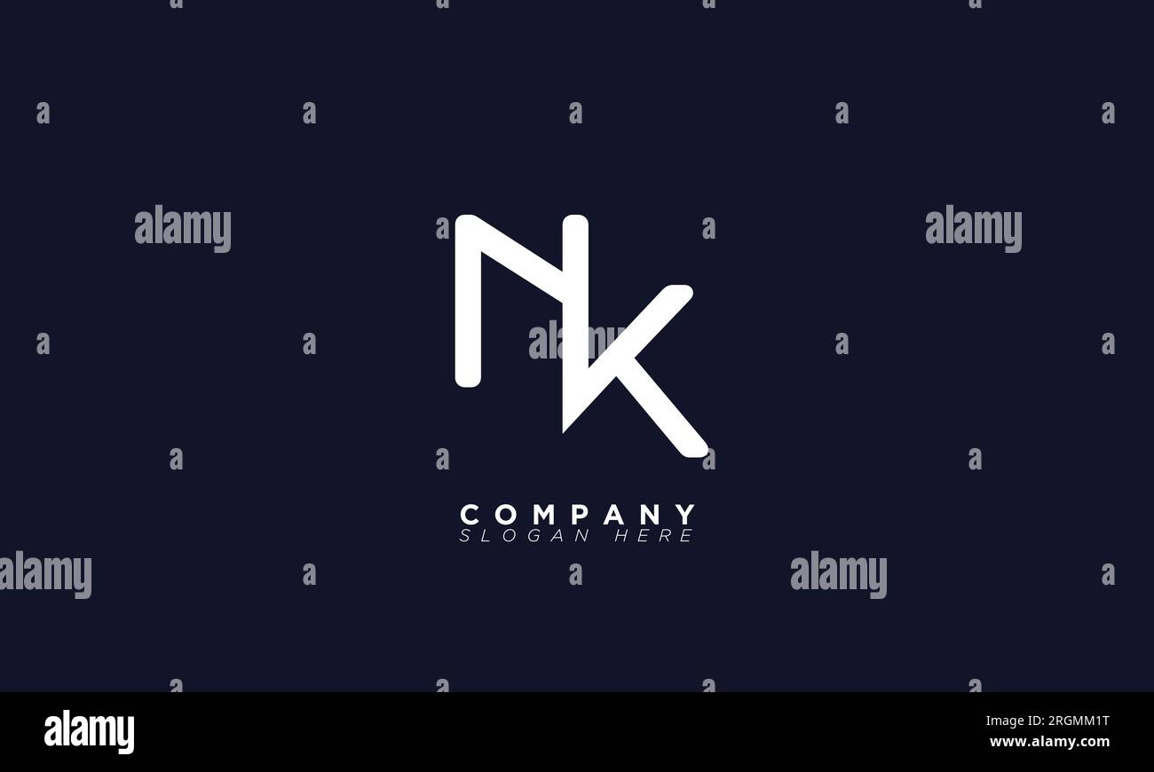 NK Alphabet Buchstaben Initialen Monogramm Logo Stock Vektor