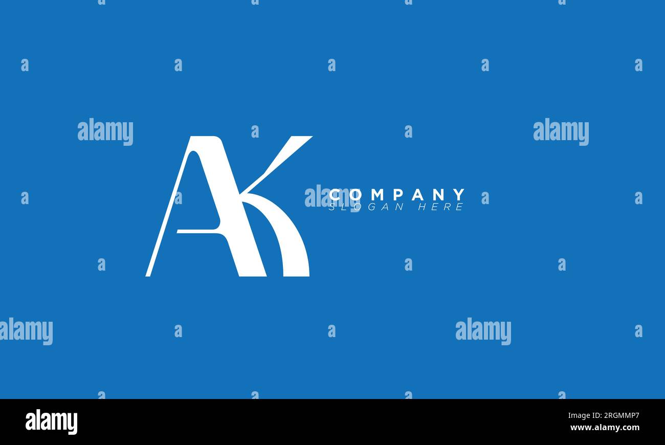 AK Alphabet Buchstaben Initialen Monogramm Logo Stock Vektor