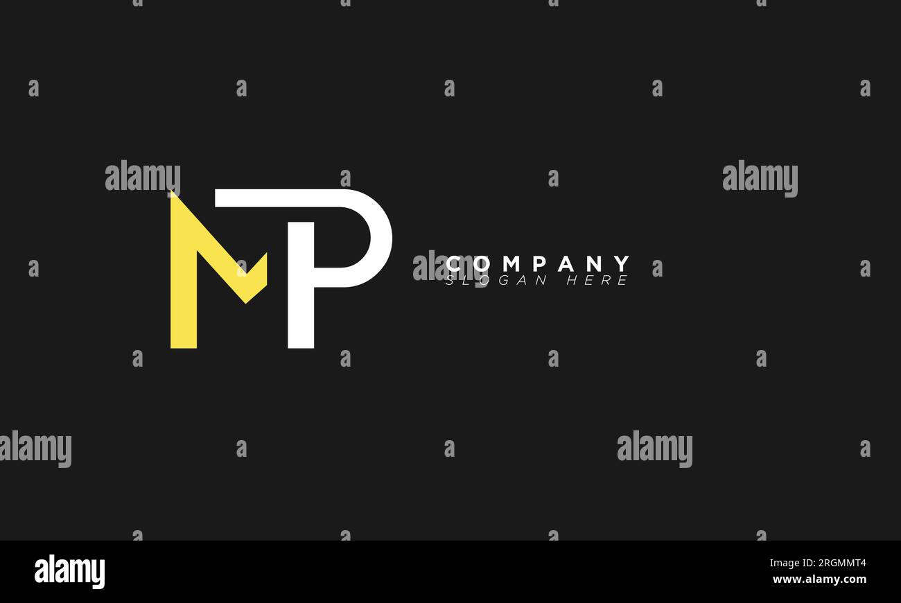 MP Alphabet Buchstaben Initialen Monogramm Logo Stock Vektor