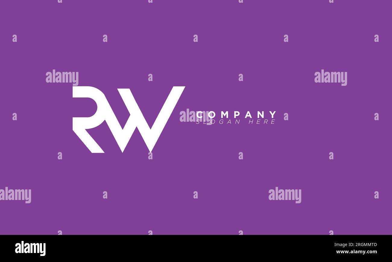 RW Alphabet Buchstaben Initialen Monogramm Logo Stock Vektor