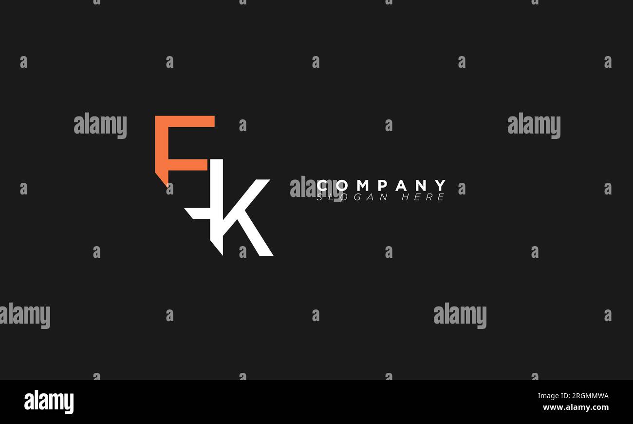 FK Alphabet Buchstaben Initialen Monogramm Logo Stock Vektor
