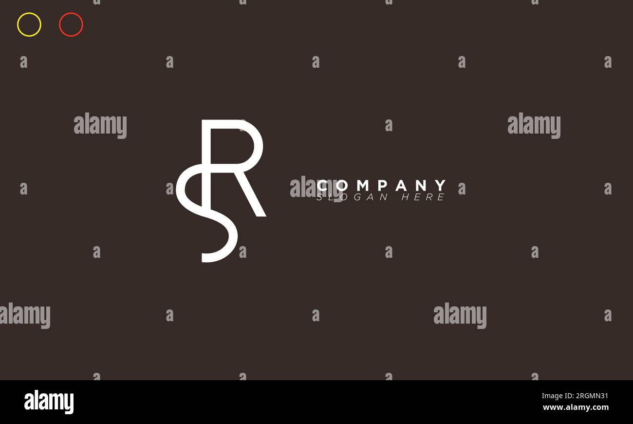 SR Alphabet Buchstaben Initialen Monogramm Logo Stock Vektor