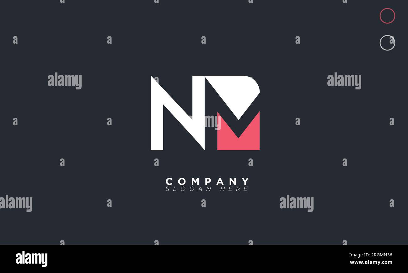 NM Buchstaben Initialen Monogramm Logo Stock Vektor
