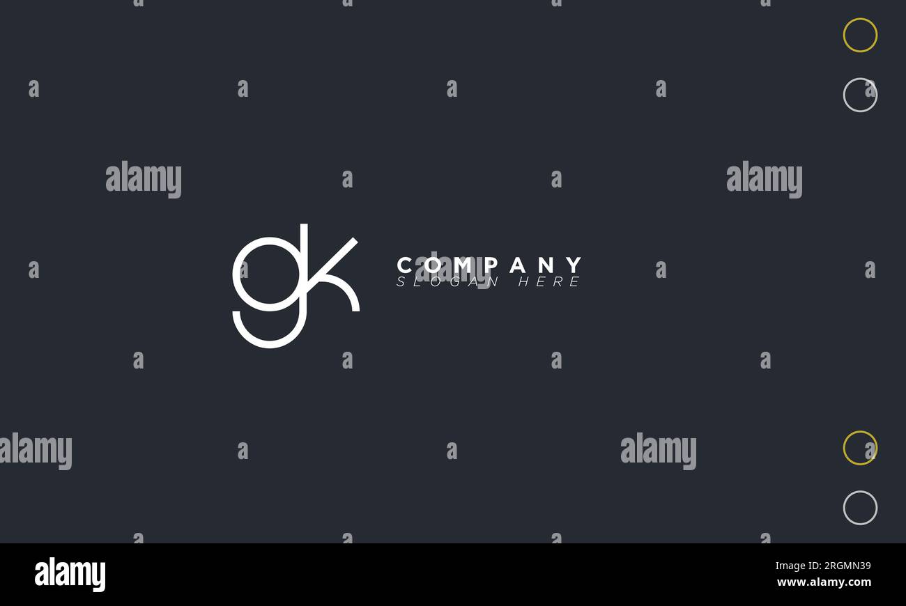 GK Alphabet Buchstaben Initialen Monogramm Logo Stock Vektor