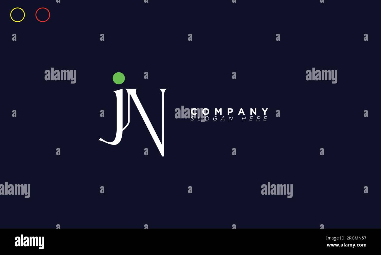 JN Buchstaben Initialen Monogramm Logo Stock Vektor