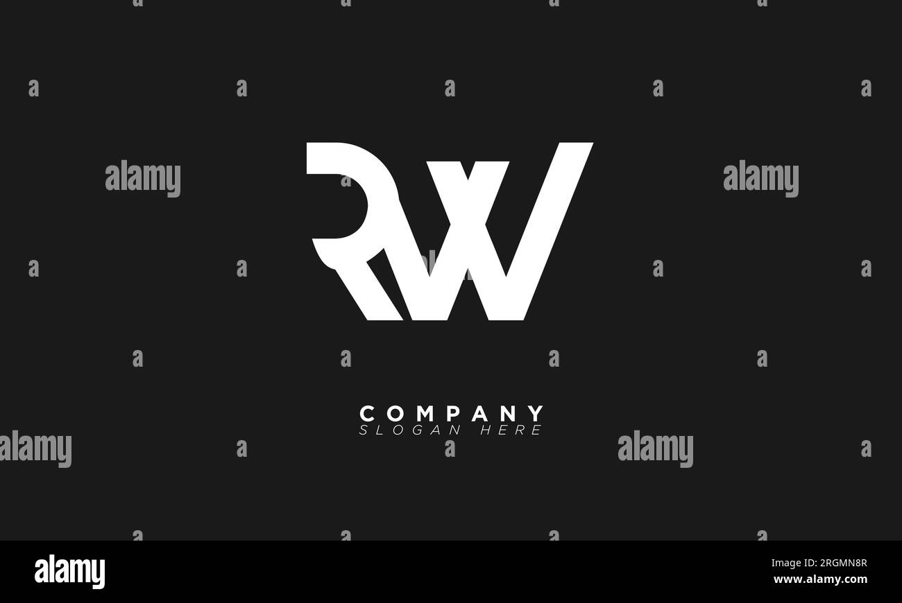 RW Alphabet Buchstaben Initialen Monogramm Logo Stock Vektor