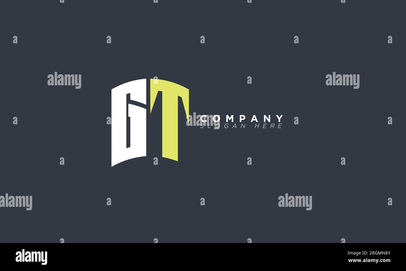 GT Alphabet Buchstaben Initialen Monogramm Logo Stock Vektor