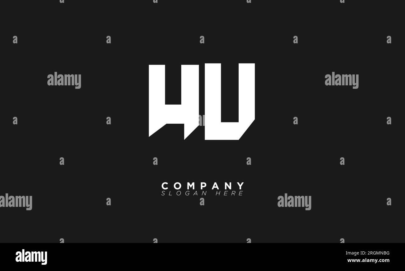 HU Alphabet Buchstaben Initialen Monogramm Logo Stock Vektor