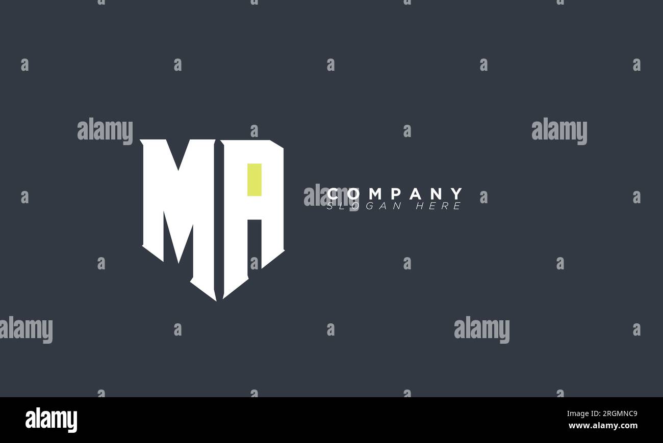 MA Alphabet Buchstaben Initialen Monogramm Logo Stock Vektor