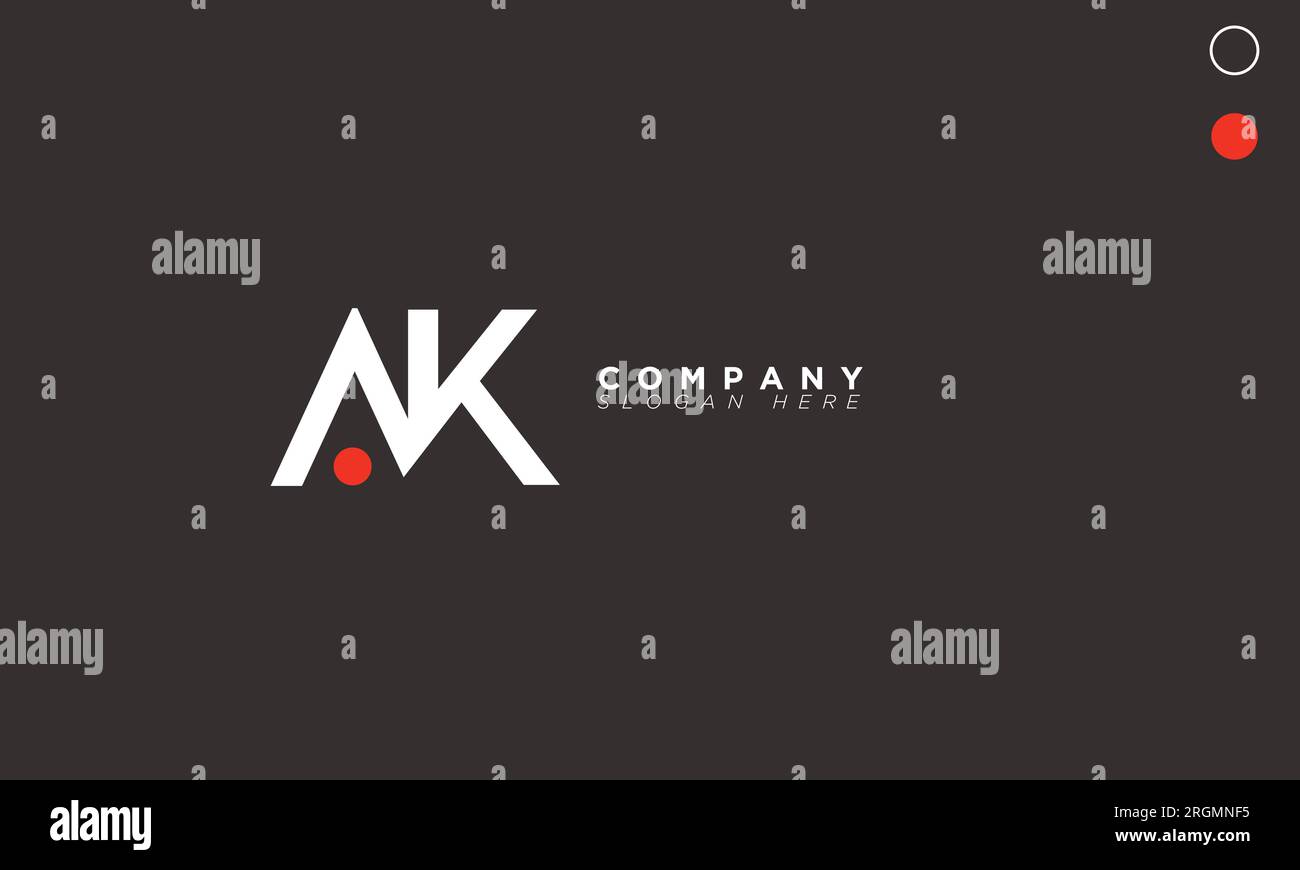 AK Alphabet Buchstaben Initialen Monogramm Logo Stock Vektor