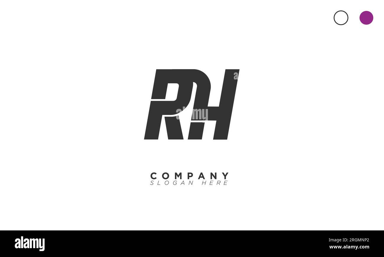 RH Alphabet Buchstaben Initialen Monogramm Logo Stock Vektor