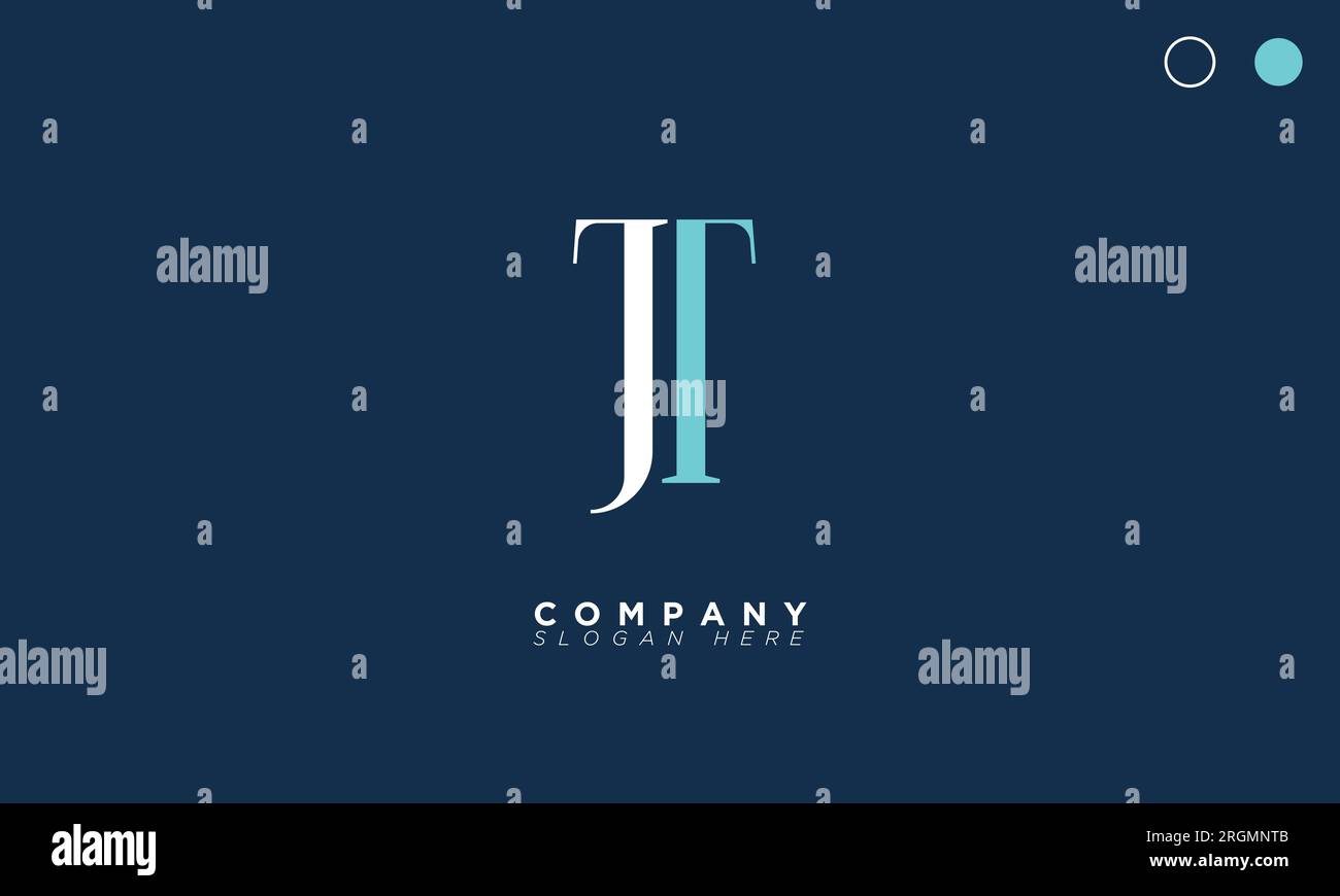 JT Alphabet Buchstaben Initialen Monogramm Logo Stock Vektor
