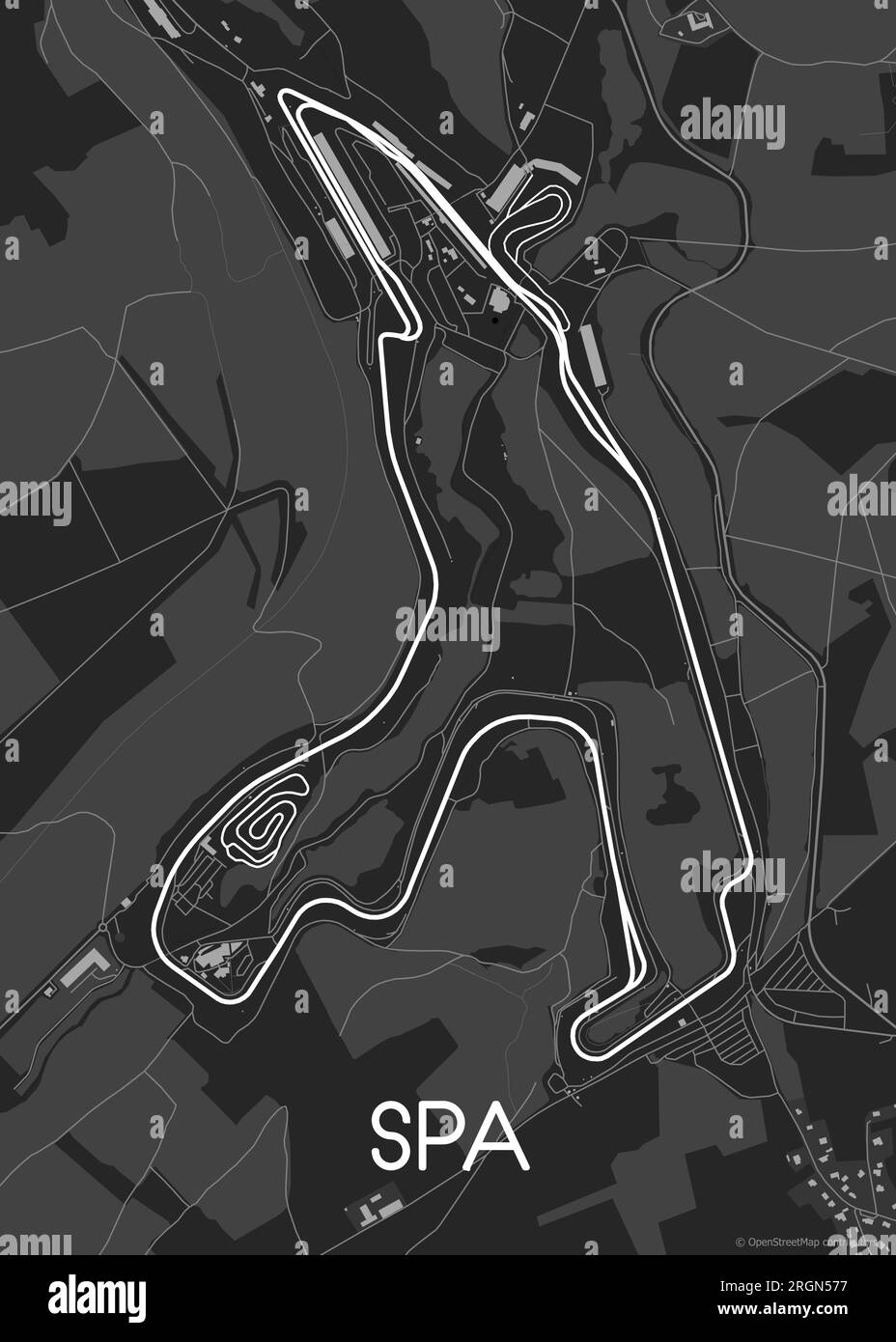 Karte der Rennstrecke des Spa Francorchamps Stock Vektor