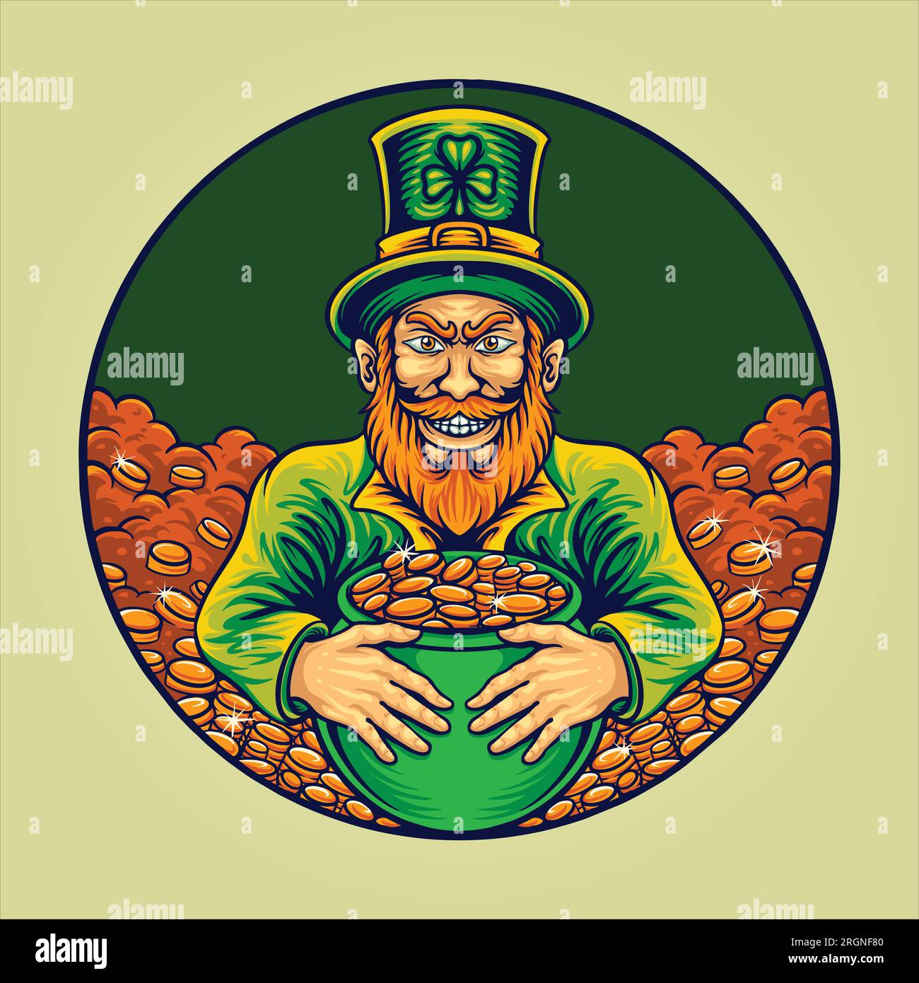 Magic Money Leprechaun St. patricks Day Vektorbilder für Ihr Arbeitslogo, Merchandise-T-Shirt, Aufkleber und Etikettendesigns, Poster, Grußwagen Stock Vektor