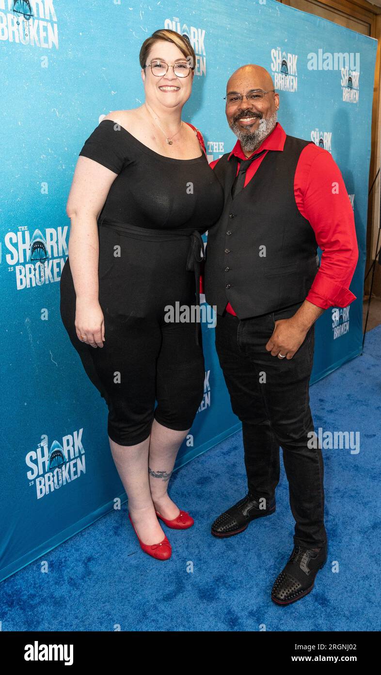 New York, USA. 10. Aug. 2023. Gast und James Monroe Iglehart besuchen THE SHARK IS BROKEN's Opening Night am Broadway in New York am 10. August 2023. (Foto: Lev Radin/Sipa USA) Guthaben: SIPA USA/Alamy Live News Stockfoto