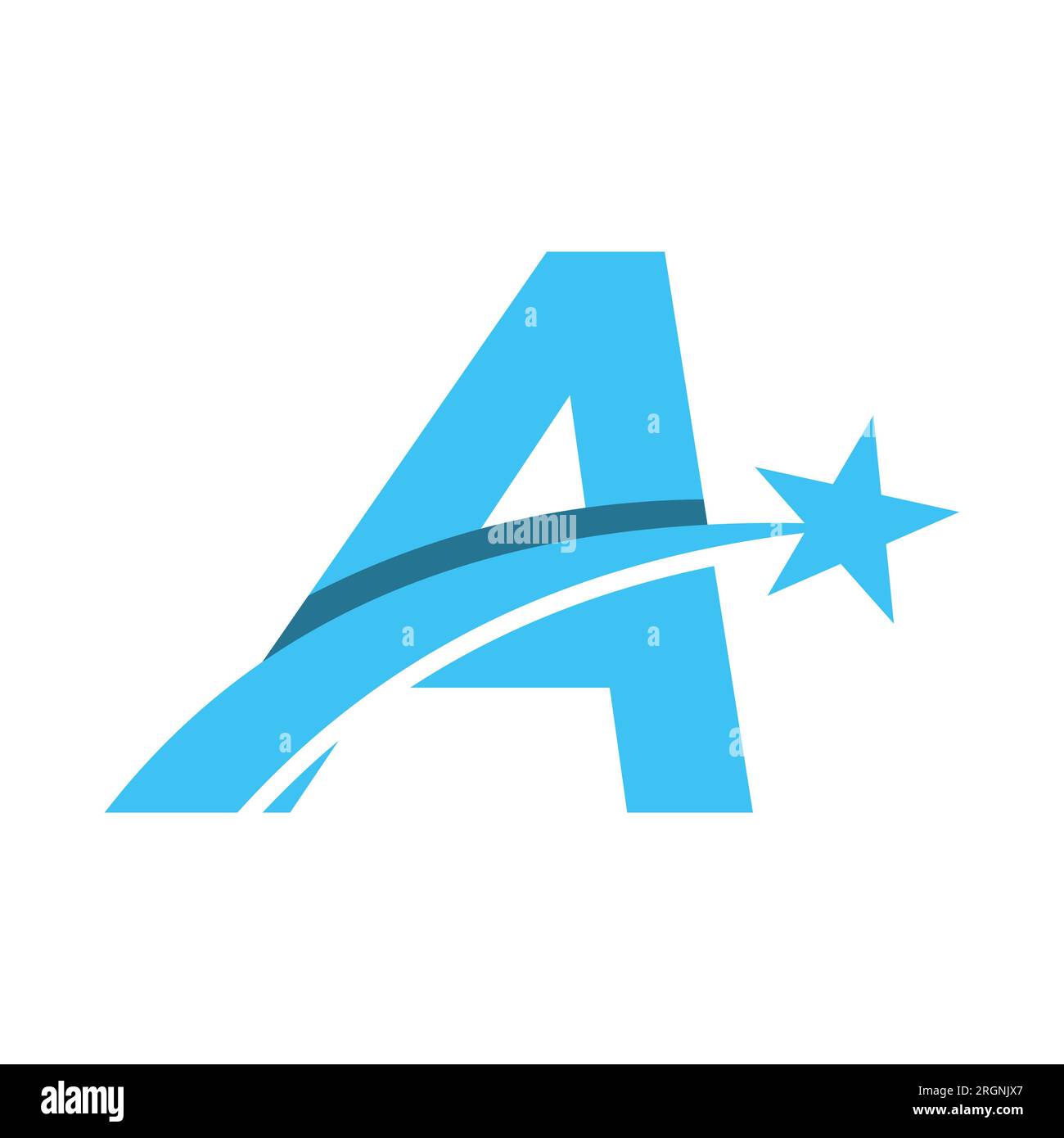 Sternenlogo auf Buchstabe A. Vektorvorlage für bewegliche Sternzeichen Stock Vektor