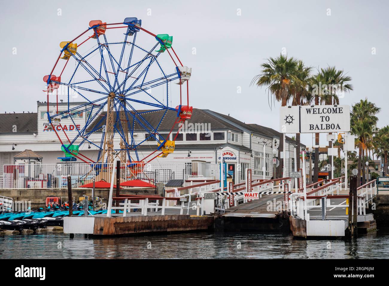 Balboa Island in der Nähe von Newport Beach, CA. Stockfoto