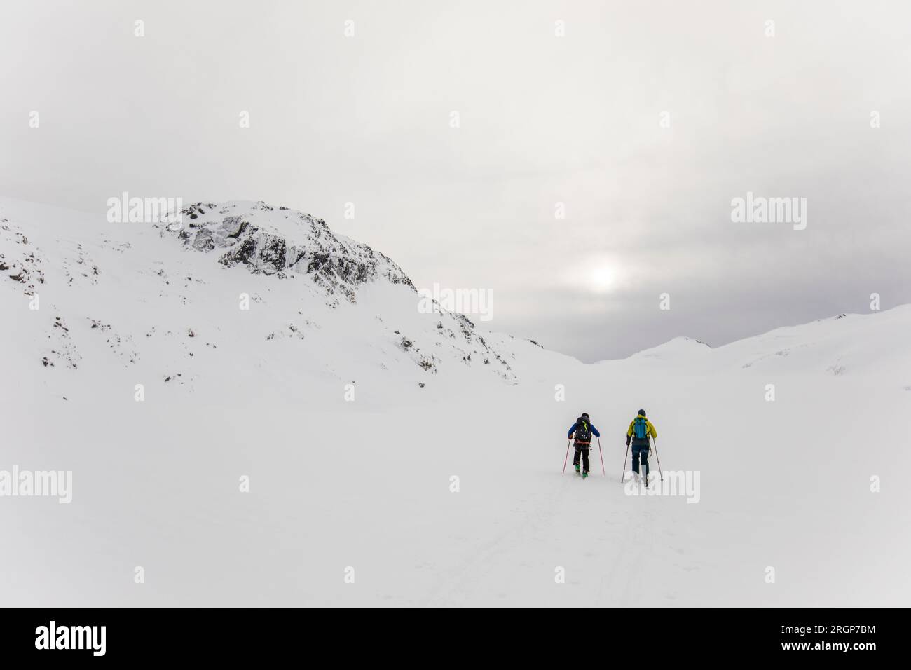Landschaftsblick auf Skitouren im Hinterland Stockfoto