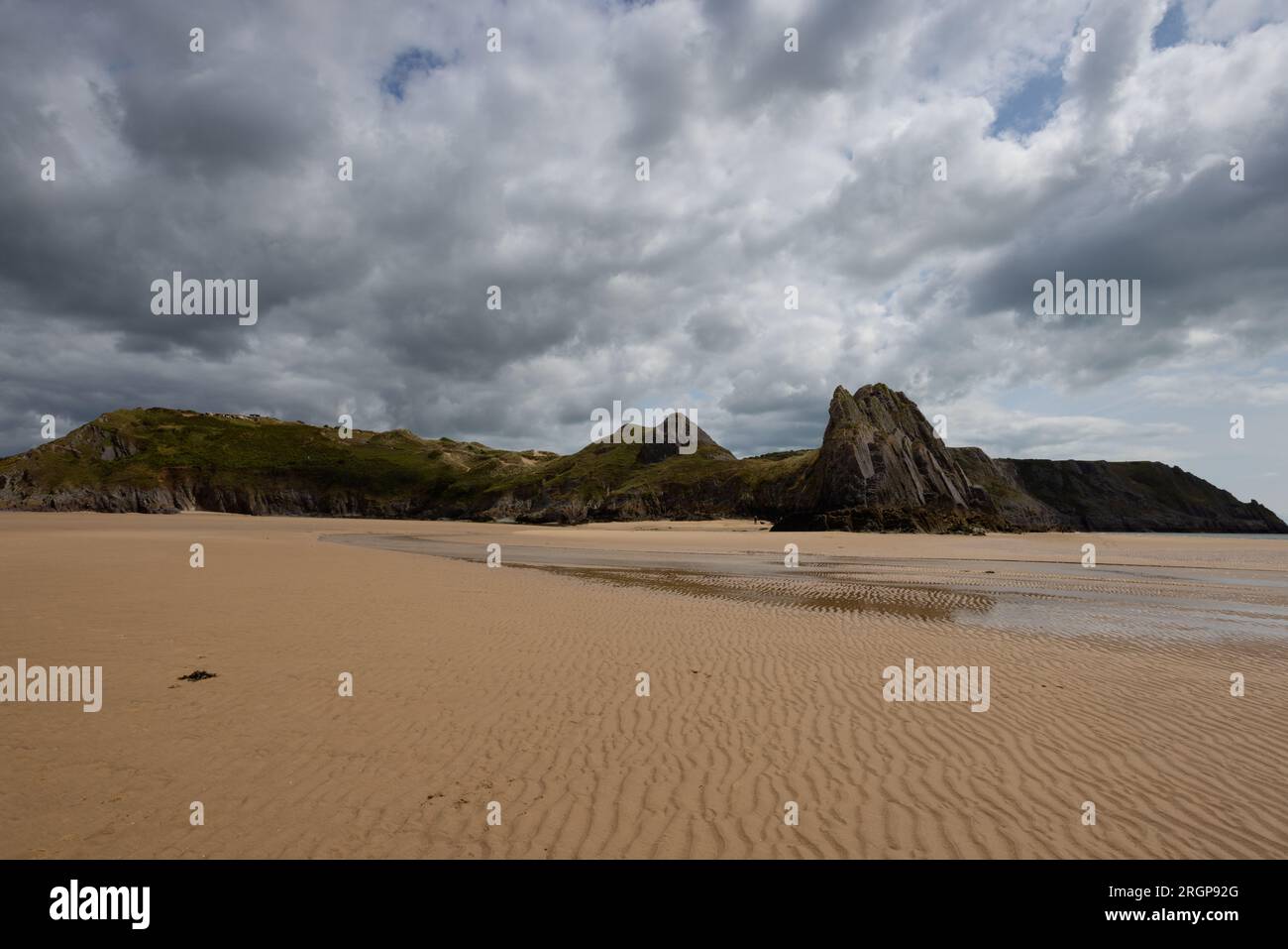Three Cliffs Bay. Die berühmte Küste auf der Halbinsel Gower Stockfoto