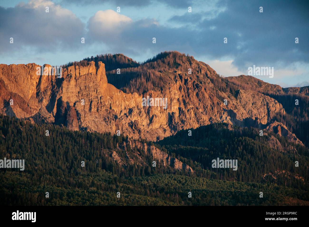 Abenddämmerung im San Juan National Forest im Süden Colorados. Stockfoto