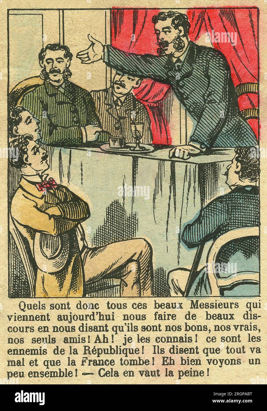 "Les ennemis de la Republique!", Illustration de ceux qui critiquent la Republique. Gravure, in "Le Figaro, Supplement", le 30031889, Paris. Coll. Selva. Stockfoto