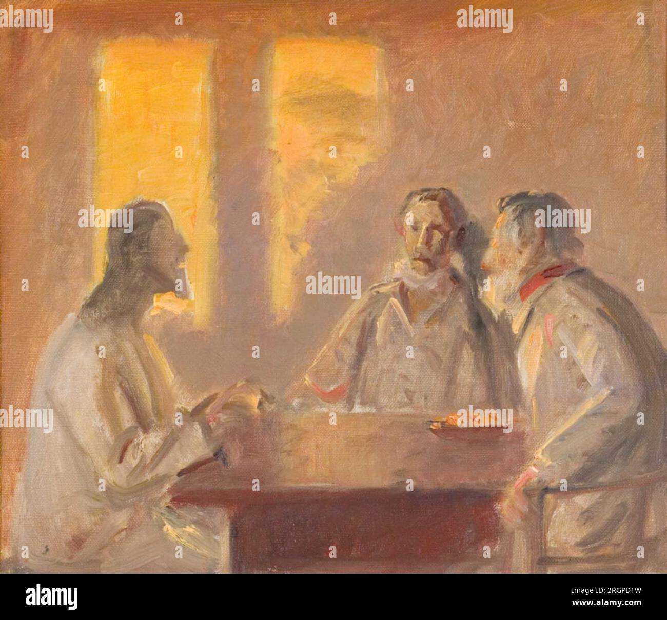 Christus in Emmaus zwischen 1867 und 1927 von Michael Peter Ancher Stockfoto