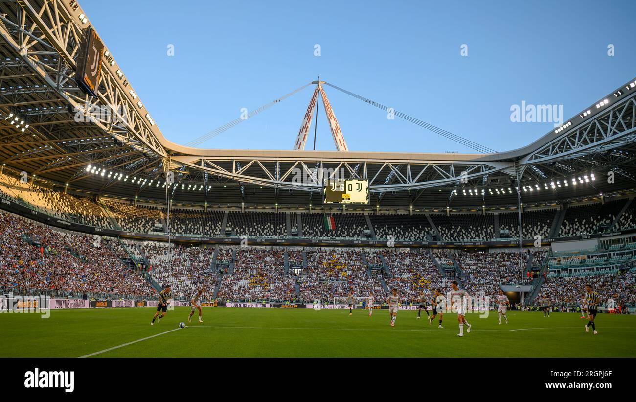 Während des freundlichen Fußballspiels zwischen Juventus FC und Juventus Next Gen. Stockfoto