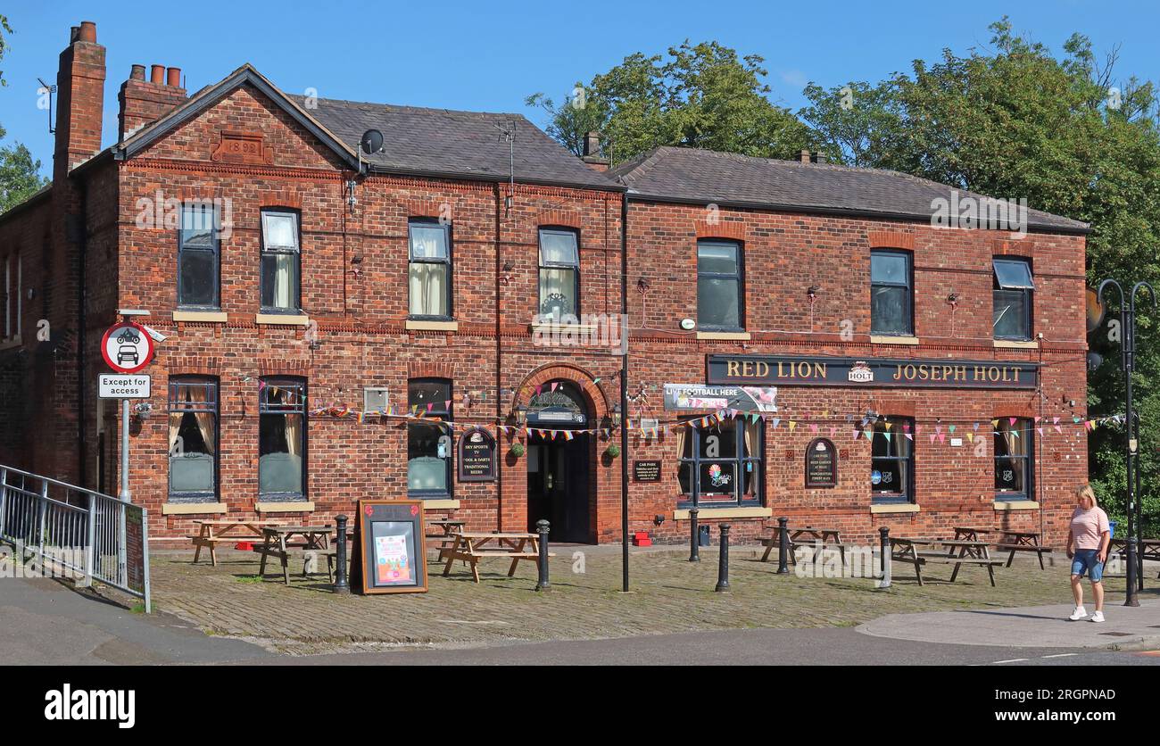 The Red Lion Joseph Holt Pub, Szene der Herbst Mark E Smith Fotoshootings, 398 Bury New Rd, Prestwich, Manchester, England, Vereinigtes Königreich, M25 1-POLIG Stockfoto