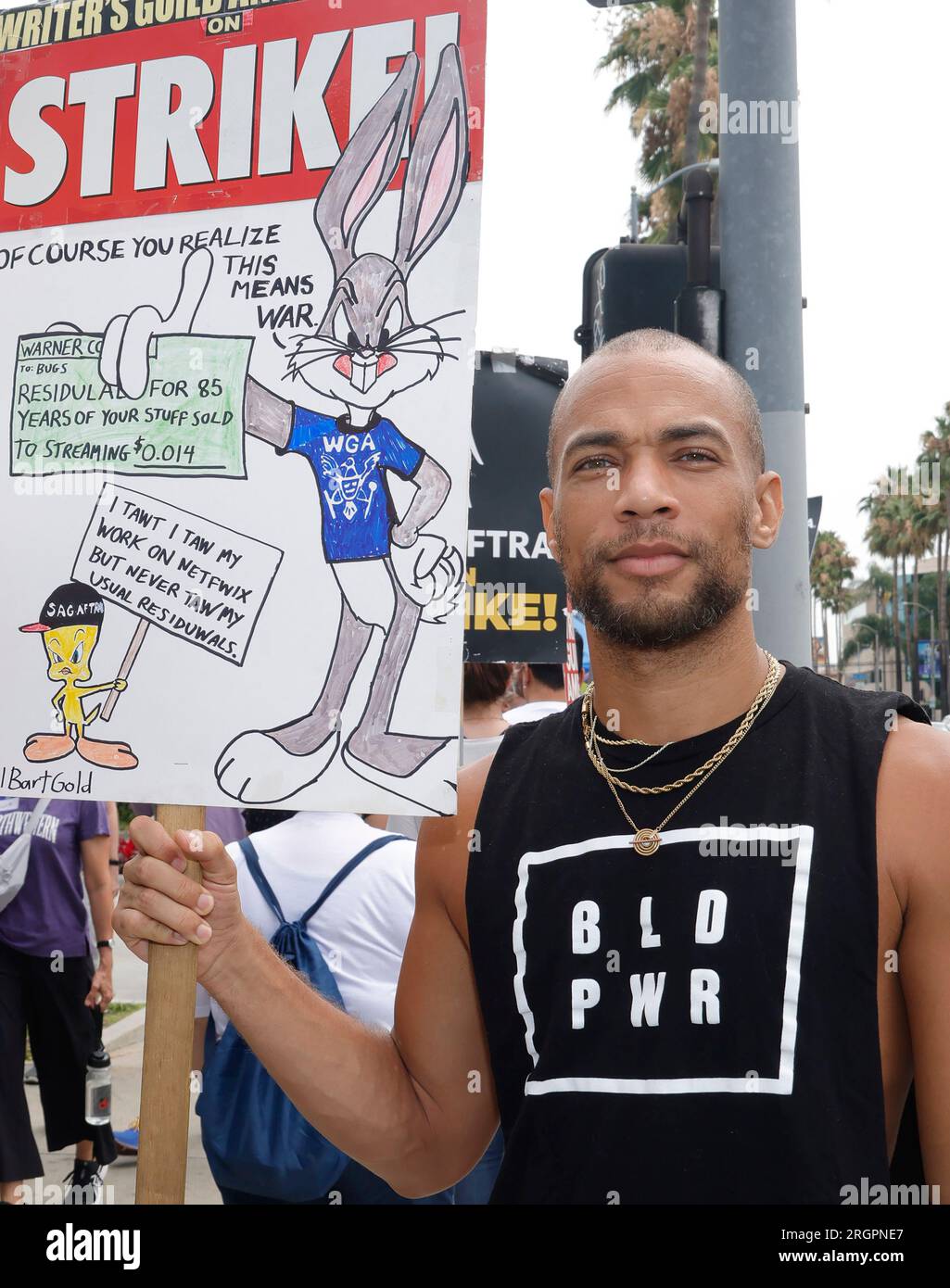 Hollywood, Ca. 10. Aug. 2023. Kendrick Sampson im SAG AFTRA-WGA Strike