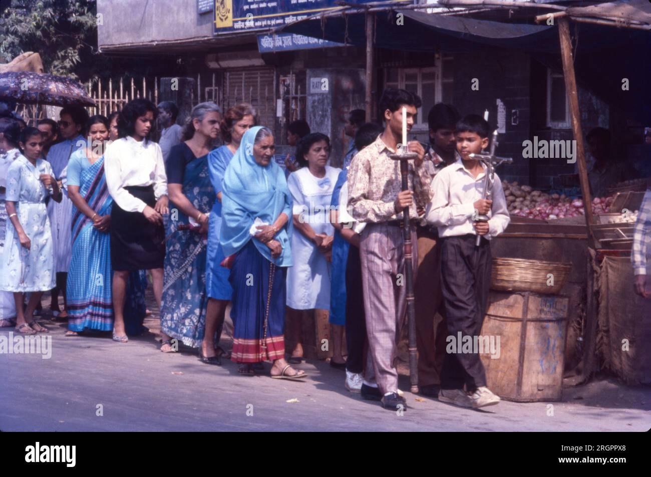 Trauerprozession, Über Den Christlichen Tod, Indien. Stockfoto