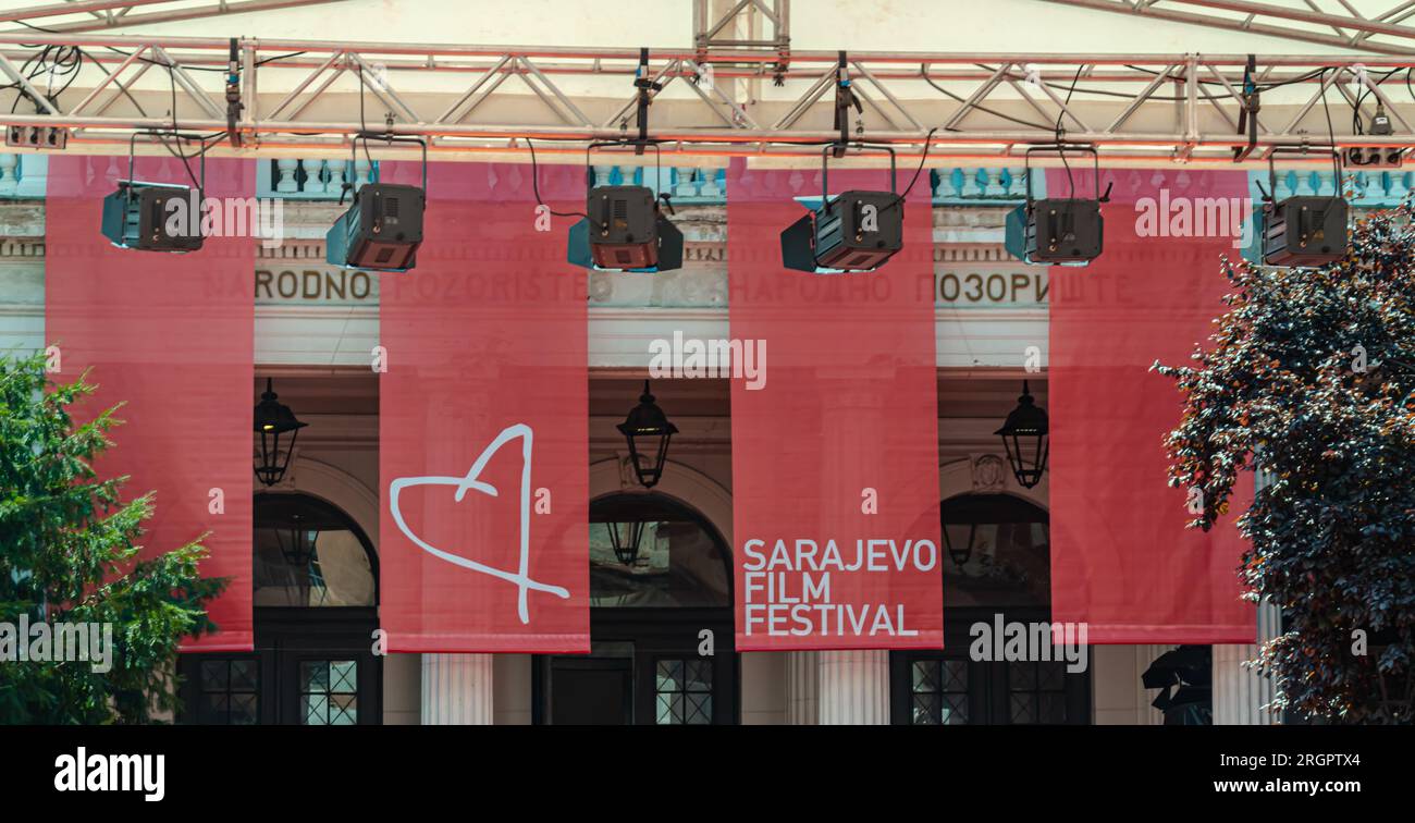 Das Nationaltheater ist bereit für das Sarajevo Film Festival 2023 Stockfoto