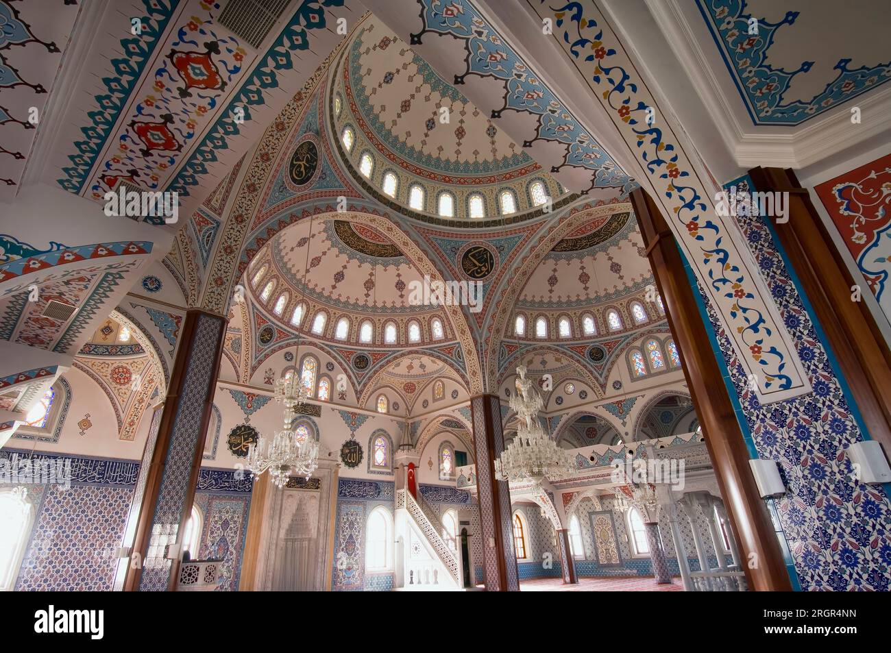Antalya, Türkei, Moschee Merkez Kulliye von Manavgat bei Antalya, Mosaik-Kuppel, Türkei Stockfoto